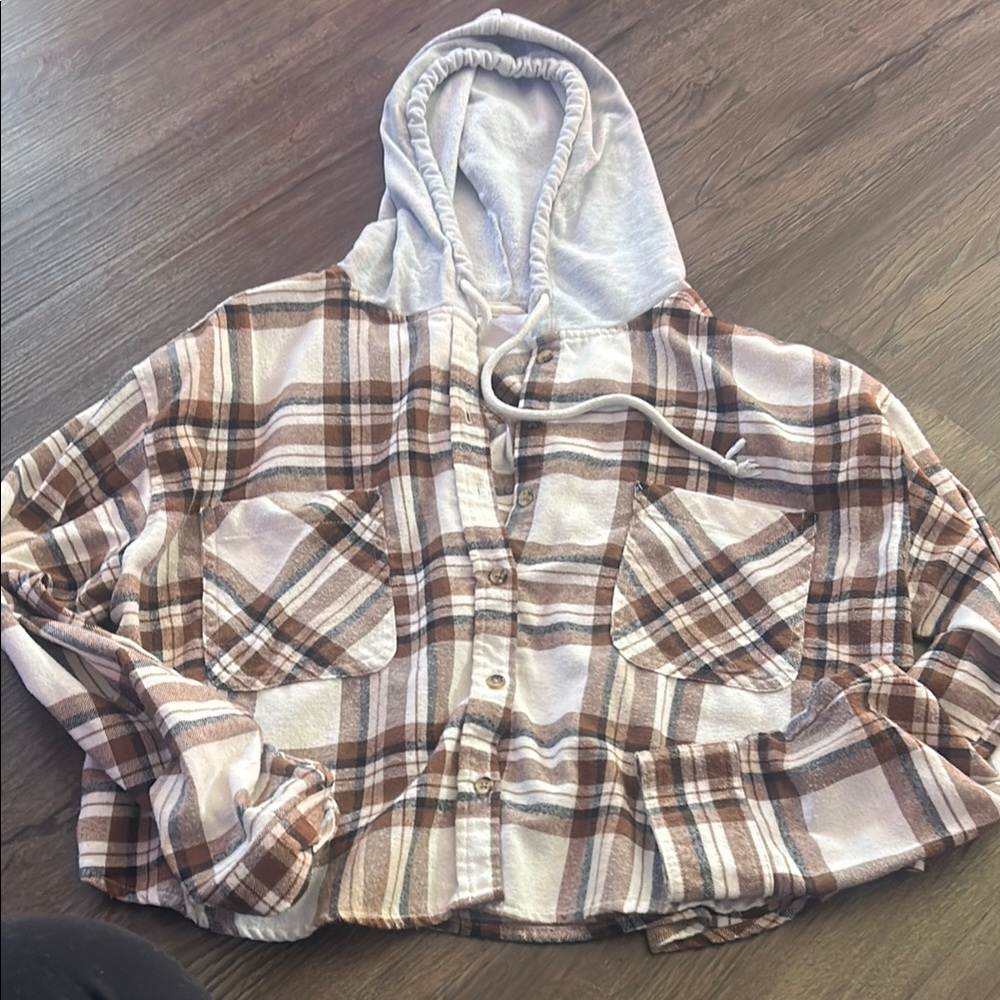 Plaid Hooded Flannel Shirt
